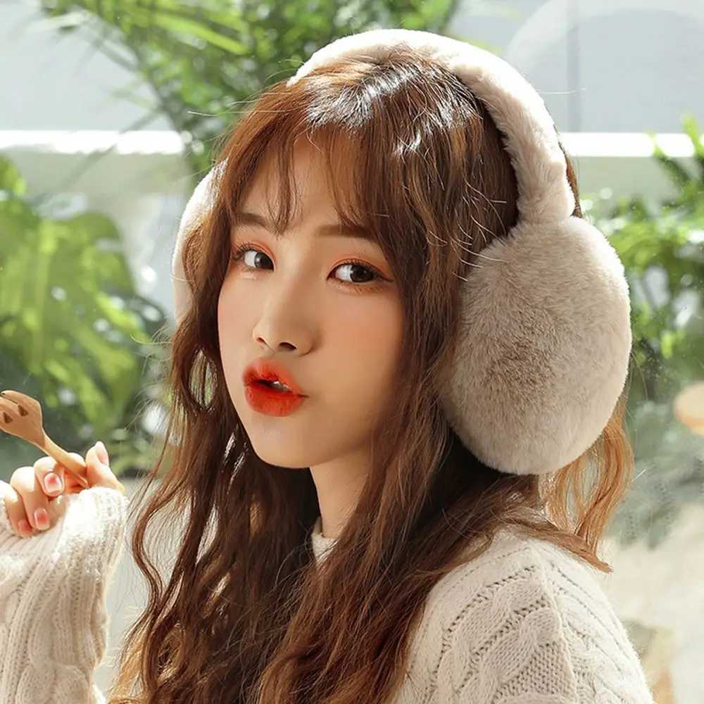 Portable Women Men Ear Warmer Faux Fur Ear-Muffs Foldable Earfls Winter Warm Soft Plush EarmuffsXJ241126