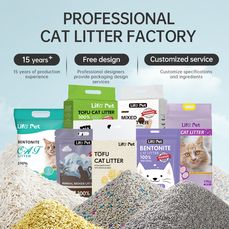 Tofu Cat Litter Sand Natural Custom 10L Packaging 10L Bentonite Clay Tofu Litter Sand For Cat