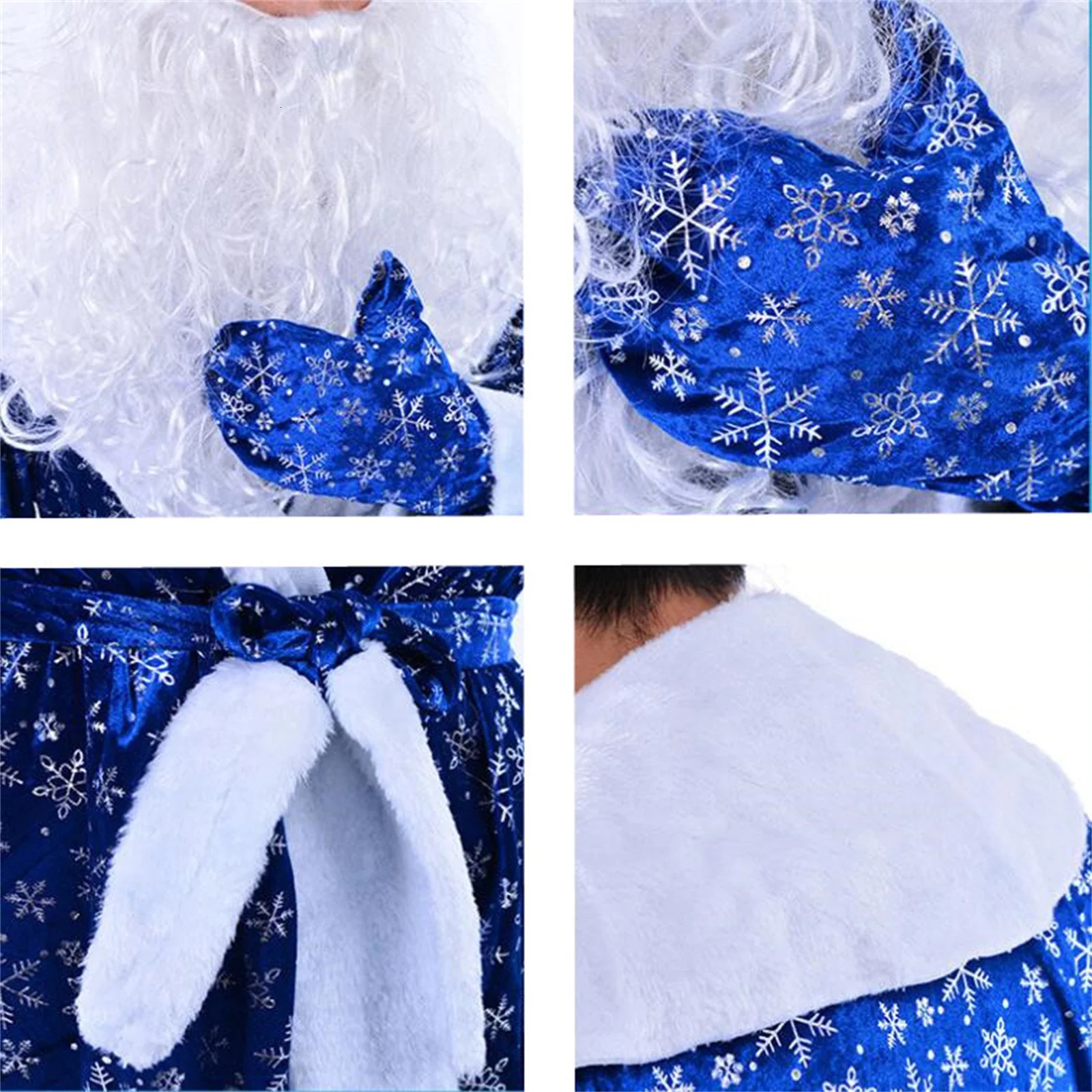Santa Claus Role Playing Costume Classic Blue Velvet Santa Claus Dress up Santa Claus Years Party 241126