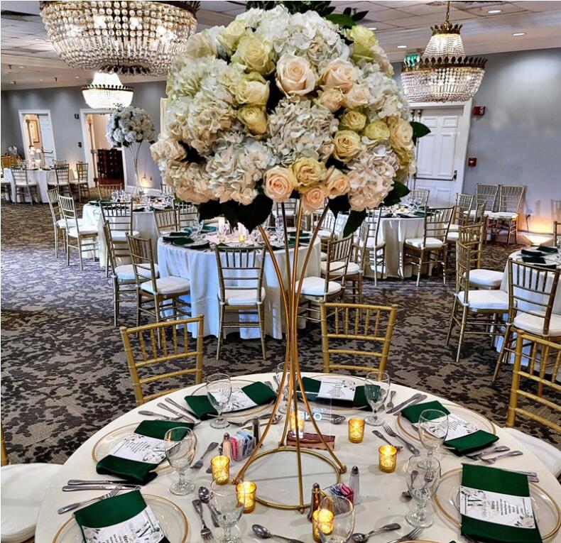 Vases Gold Flower Stand Metal T Road Lead Wedding Centerpiece Flowers Rack For Event Party Decoration