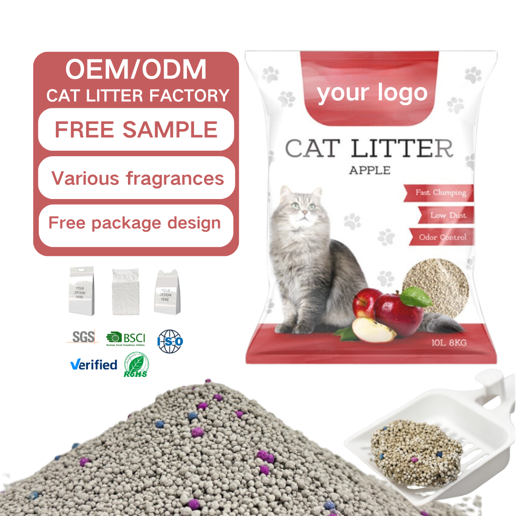 OEM Manufacturers Strong Clumping Eco Friendly Arena Para Gatos Antibacterial Odour Lock Strong Bentonite Cat Litter