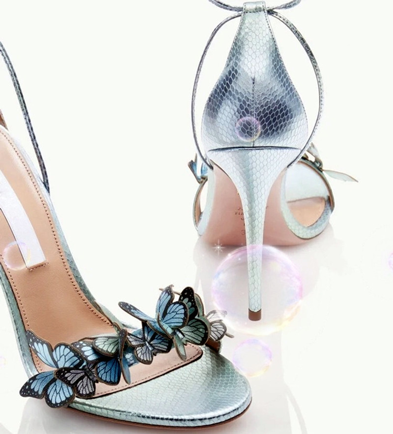 New Design Cross Strap Sandals Summer Fashion Butterfly Open Toe Elegant High Heels Wedding Banquet Shoes For Women