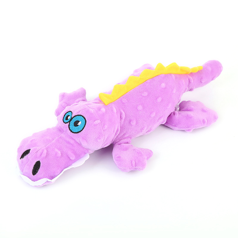 Cute Plush Pet Squeak Toys Crocodile Shape Dog Toys Linen Dog Plush Toys Interaction Play Puppy Dog Supplies
