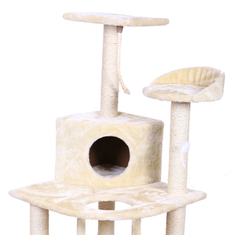 New Design Fashion DIY Beige 120cm Pet Cat Tree Condo Furniture Toys Cat Climbing Tree Cat scratcher