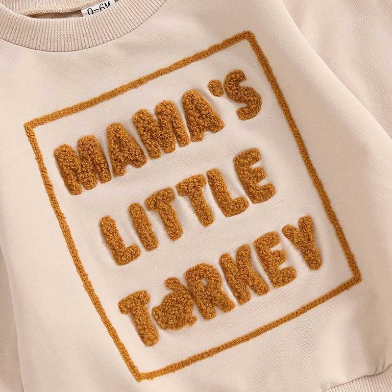 Clothing Sets Adorable Baby Thanksgiving Clothes Set with Cute Embroidered Sweatshirt and Solid Pants for Toddler Boys and Girls H241126