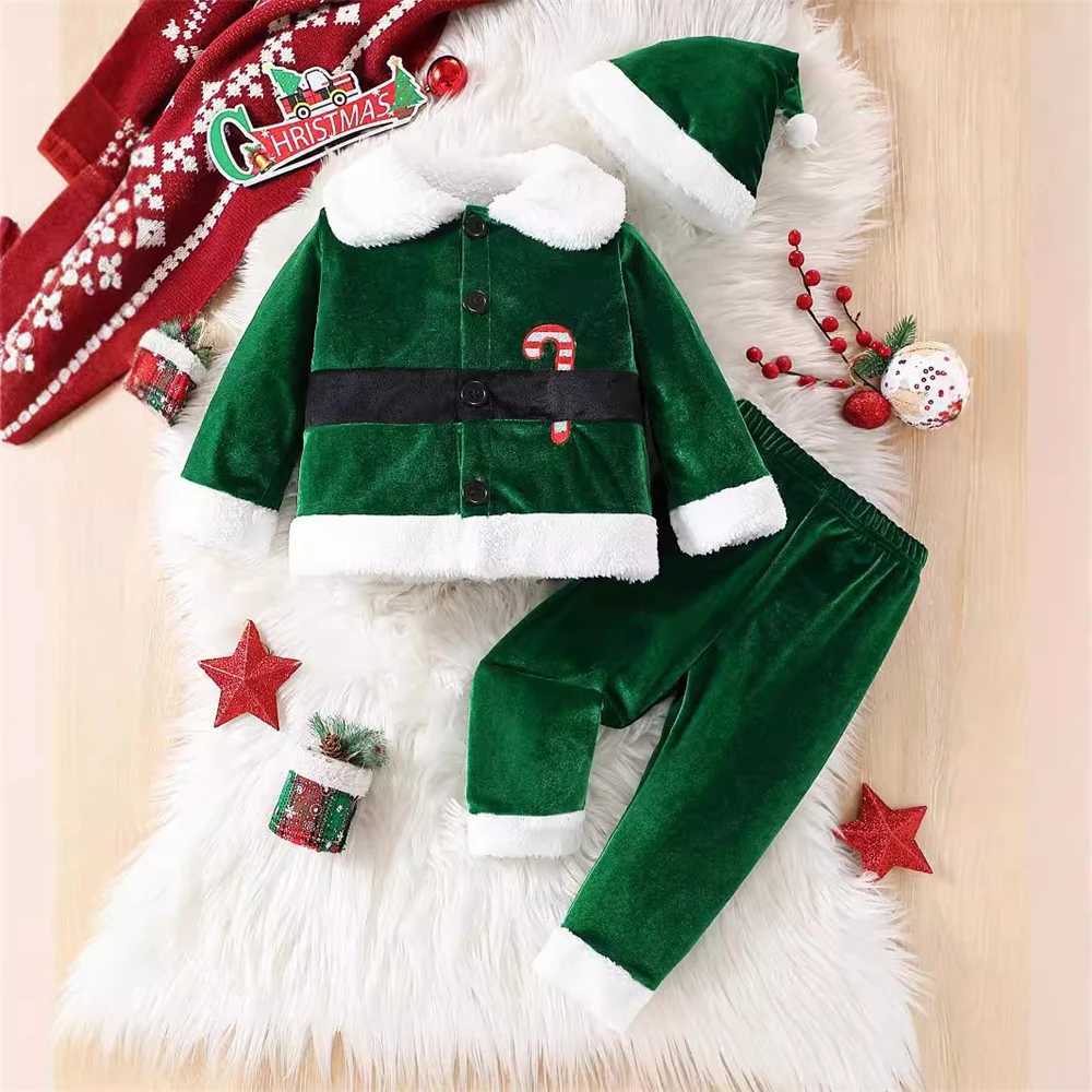 Clothing Sets Autumn Winter Santa Claus Costume For Babys Boys Girls Clothes Set Thick Tops Pants and Hat 3PCS Baby Christmas Costume Outfit H241126