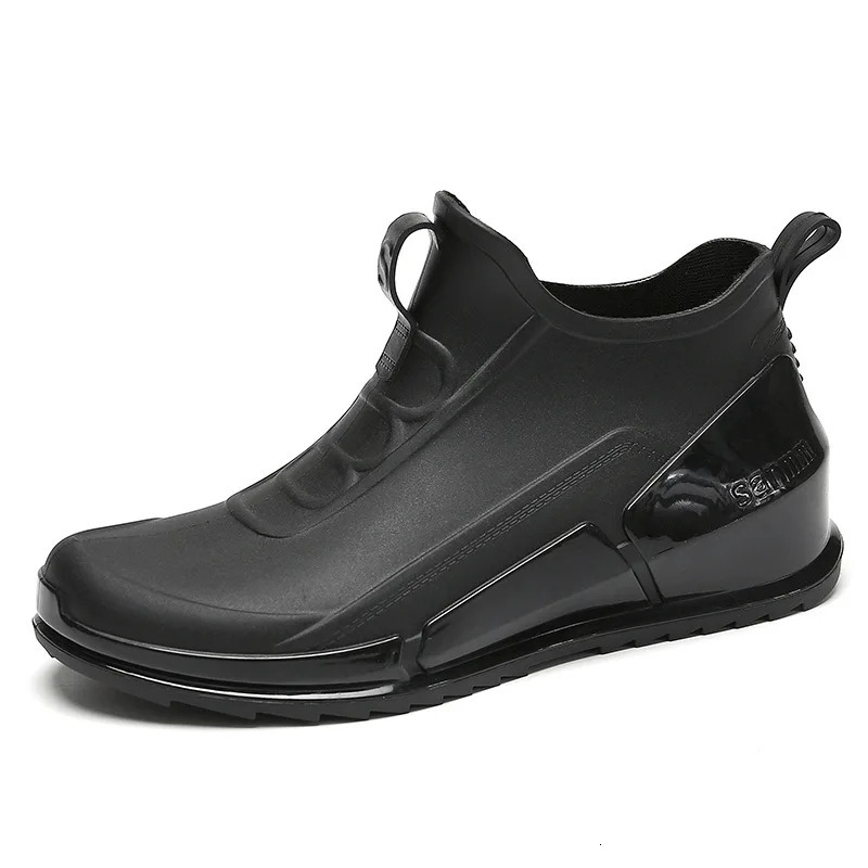 Womens rain boots waterproof rubber boots womens casual sliding in apartment rain boots womens insulated garden Galohes Botas De Chuva 241126