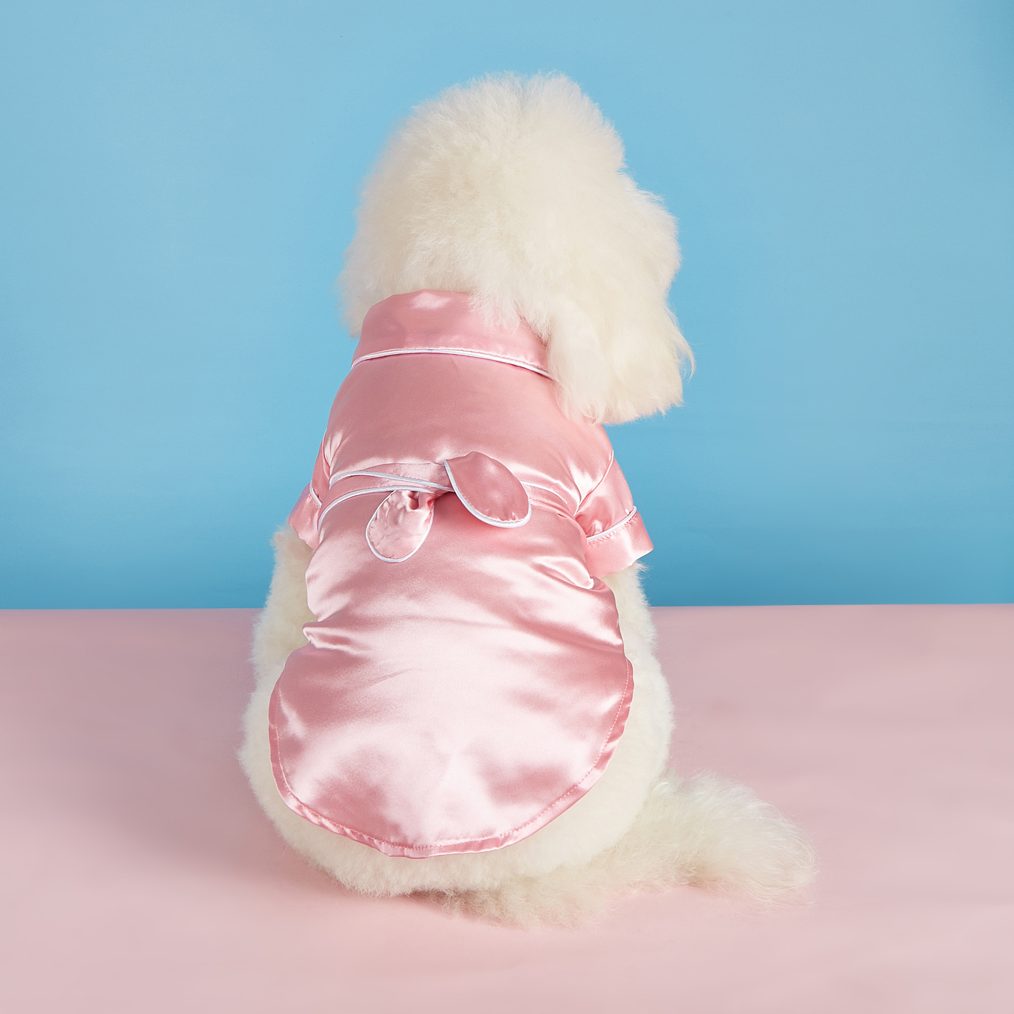 Designer Summer Cool Pet Clothes Small Dogs Cats Pajamas Soft Silk Lapel Two-Legged Dog Sleepwear Clothes Shirt for All Season