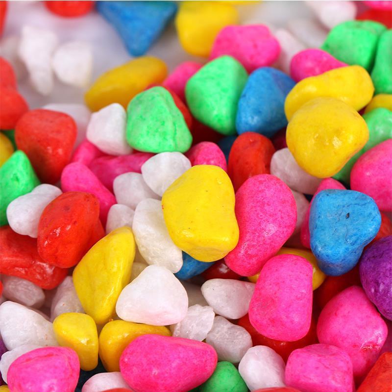 Wholesale Pebbles Colored Stones Fish Tank Decor Aquarium Multicolored Stones Fish Tank Ornaments