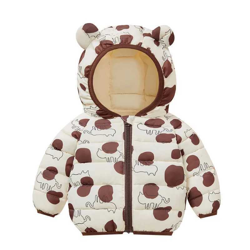 Down Coat hibobi Winter Girls Cotton Colorful Casual Cute Hooded Long-Sleeved Jacket Suitable For Children Under Five Years Old H241123ZTFV