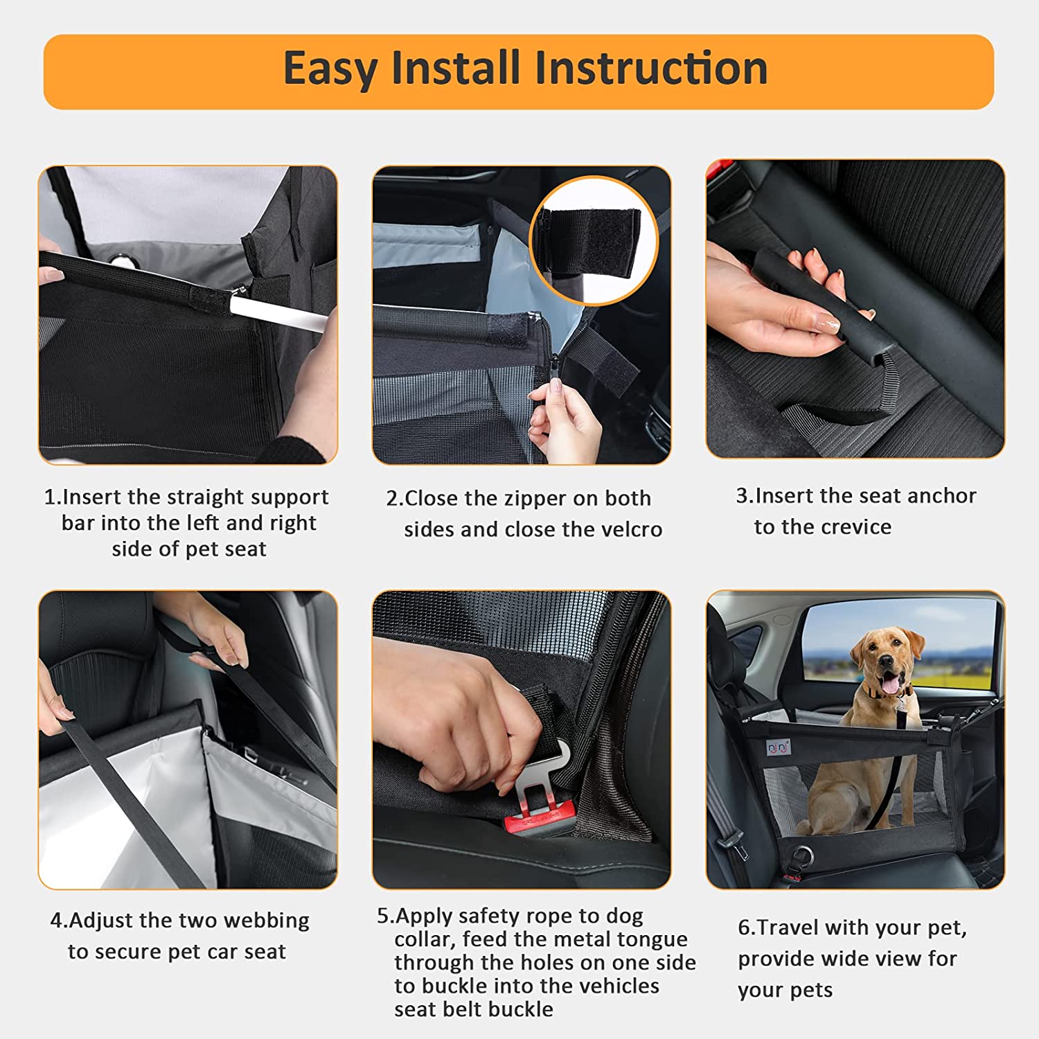 Hot selling Dog Car Front Seat cover for Pet Travel with Waterproof Pad pet dog car seat cover for dogs and cats