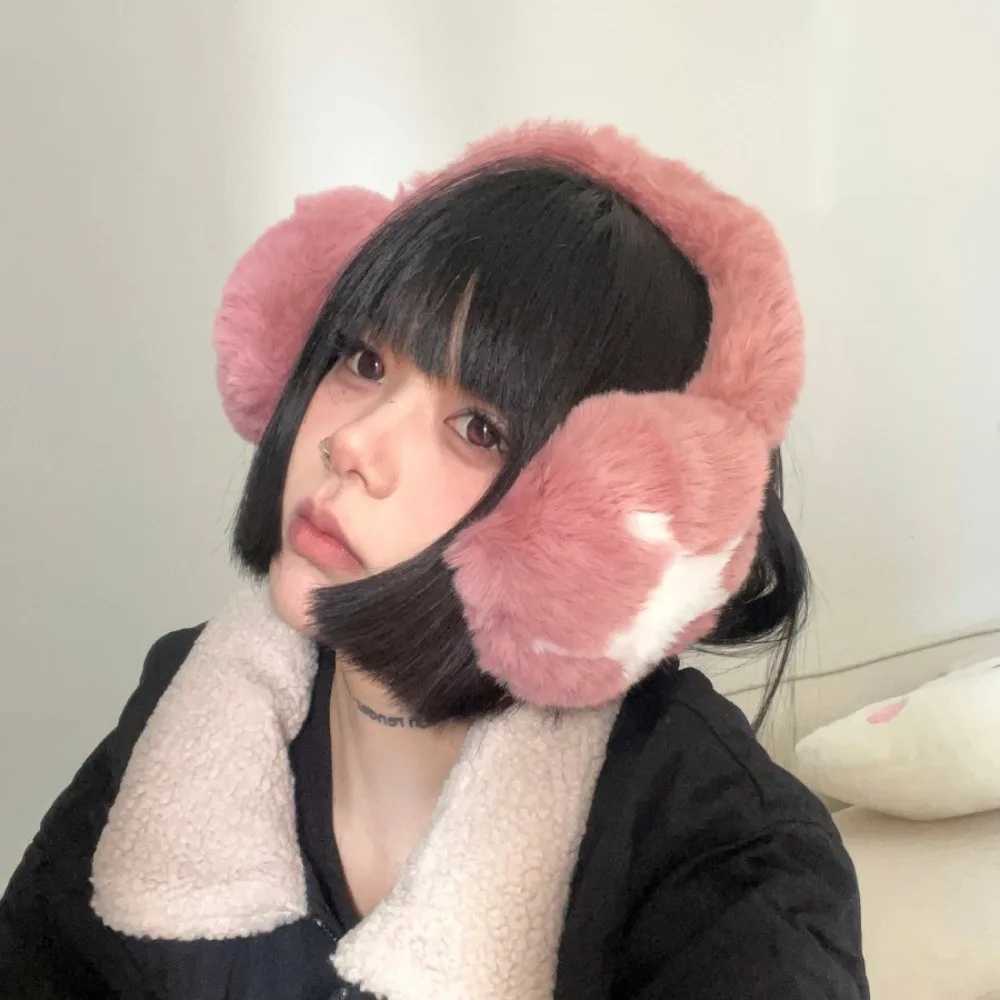 New Cute Stars Pattern Earmuffs Soft Keep Warm Plush Earmuffs Winter Accories Foldable Windproof Ear C Women/GirlsXJ241126
