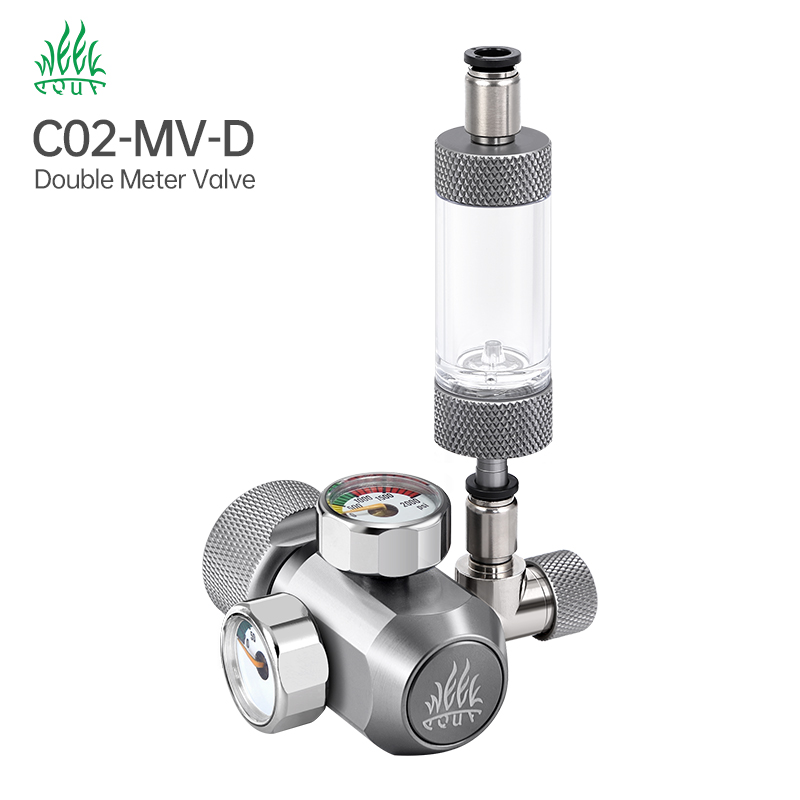 WEEK AQUA Aquarium Double Indicator Co2 Regulator Kit Fish Tank Emitter System With Bubble Counter And Check Valve