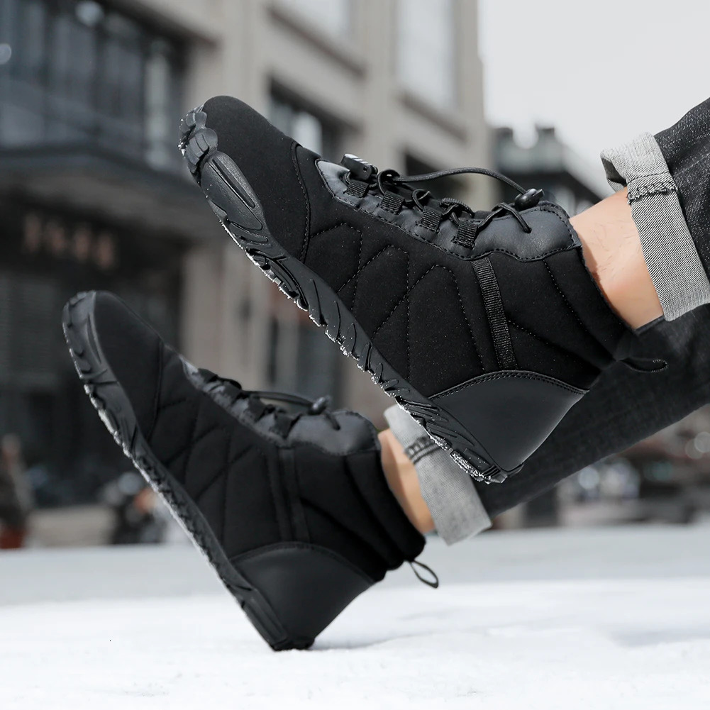 Womens mens barefoot shoes anti slip warm line winter shoes comfortable snow boots soft outdoor sports shoes camping backpacks 241126