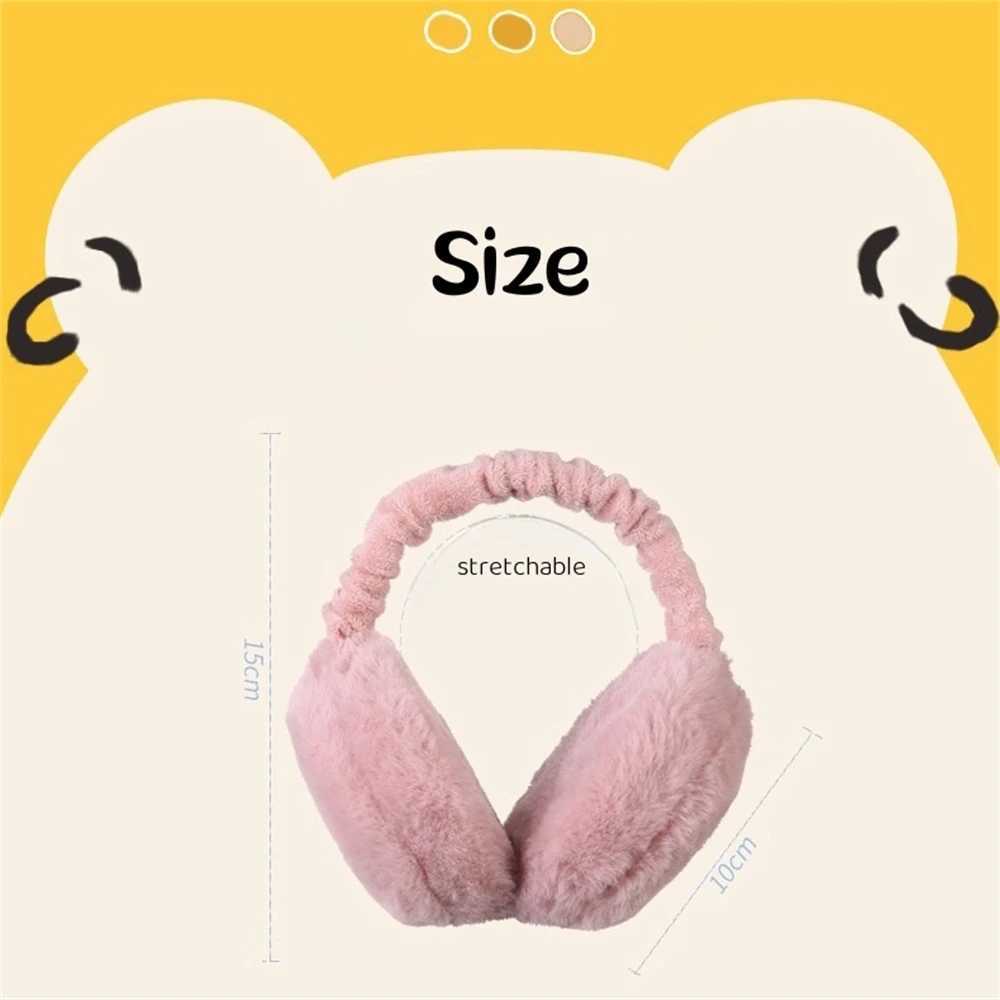 Fashion Folding Warm Earmuffs Korean Portable Fluffy Rabbit Fur Muffs Winter Thickened Warm Ear Cover Womens Cute Burger EarlXJ241126