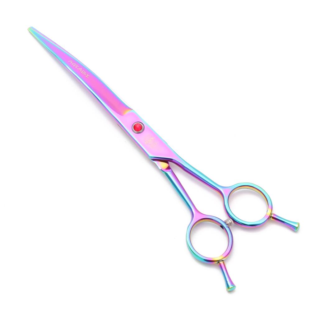 Dog Curved Scissors 8" AQIABI Japanese Steel Down Curved Shears Pet Scissors A4003
