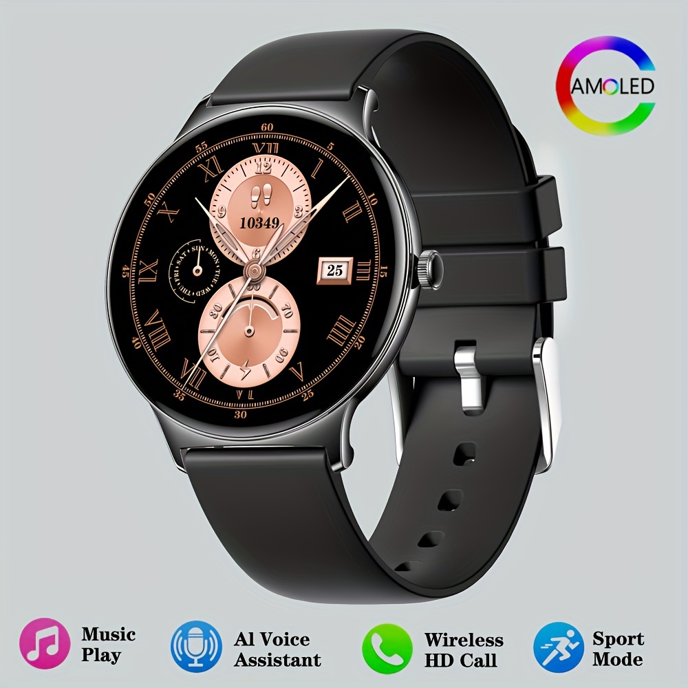 Ultra Thin Smartwatch with Neutral 3.63cm Full Touch AMOLED Screen, Fitness Activity Tracker with Pedometer and Multiple Exercise Modes