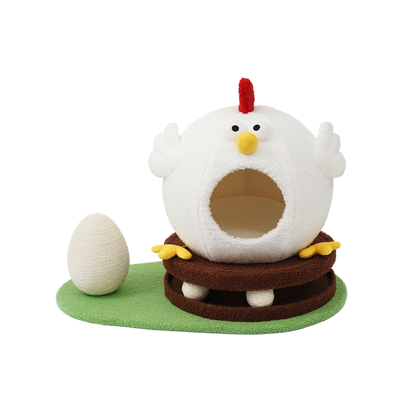 Chicken Style Pet Cat House Summer Cooling Funny Cat Nest Cave Bed Turntable Pet Toys