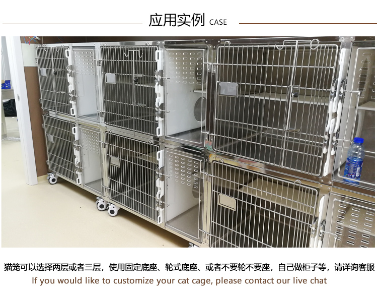 Sell High-Quality 2024 Veterinary Stainless Steel Pet Cat Villa Cage Luxury For Cat Trap Cage Two luxurious cat cages
