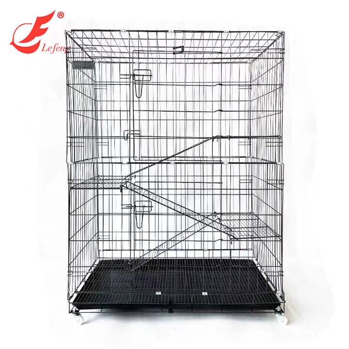 Wire Mesh Outdoor Cat Cages For Cats Breeding With Wheels