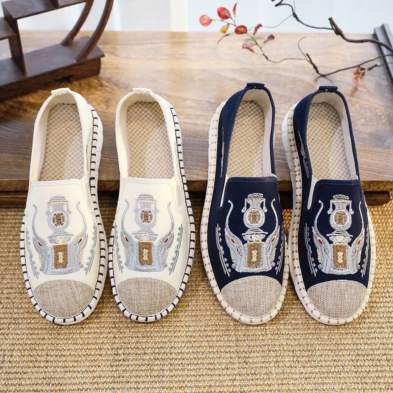 Men Designer Espadrilles atos De Hombre New Fisherman Canvas Shoes Men's Casual Sneakers Male Driving Soft Loafers e49e 's