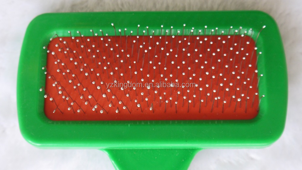 Hot selling pet supply Green and red pet animal cat dog puppy poodle hair fur slicker comb brush