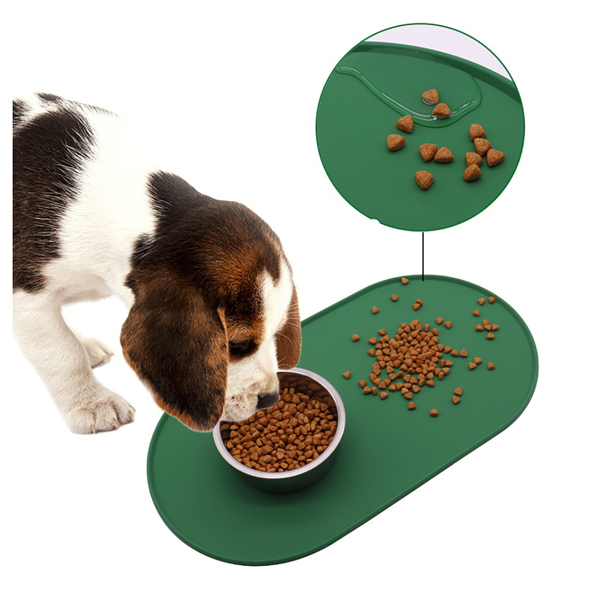 1pc Waterproof Pet Feeding Mats with High Lips, Anti-slip and Anti-spray Silicone Dog Cats Placemats-4 colors and 2 sizes available