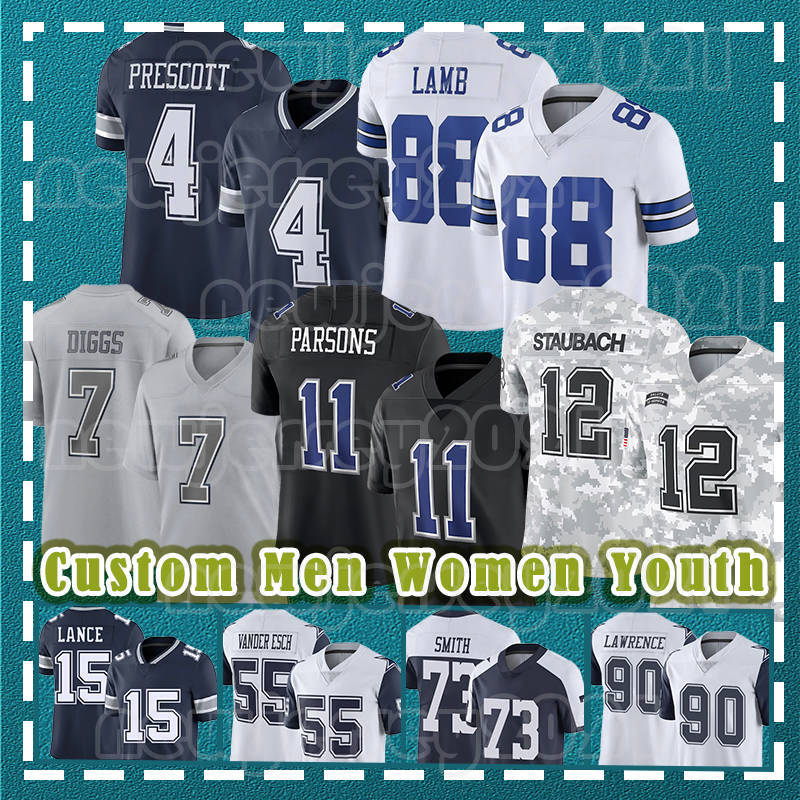88 CeeDee Lamb 7 Trevon Diggs Football Jersey Dak Prescott Micah Parsons Brandon Aubrey Cooper Rush Tyler Smith Jake Ferguson Leighton Vander Esch DeMarcus Lawrence