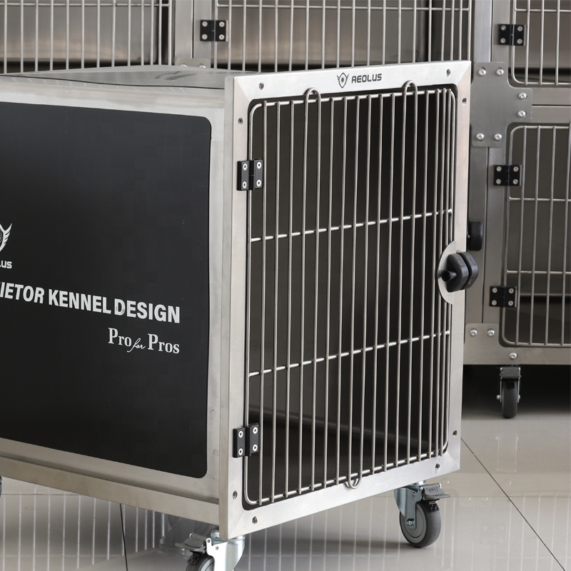 Dog cage Modular noise-canceling pet kennel professional dog cage easy clean Stackable design Stainless steel pets cage