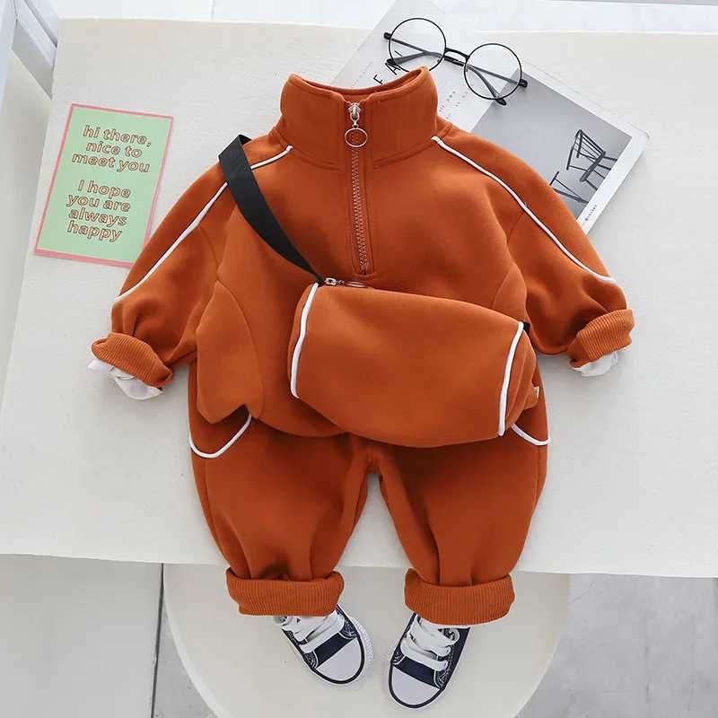 Clothing Sets New Spring Autumn Children Boys Clothes Cotton Pullover Tops Pants Bag 3pcs/Sets Infant Casual Outfits Kids Tracksuits 1-5 Years H241126