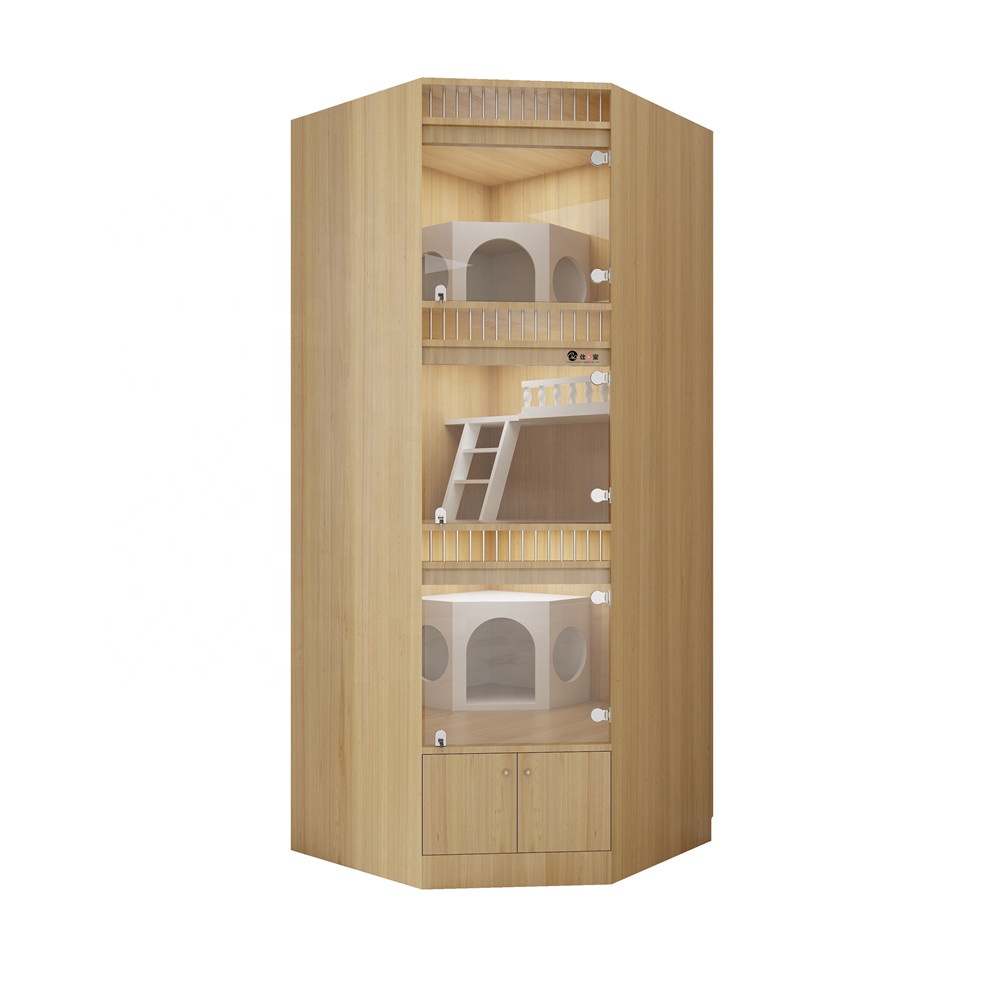 Household Luxury Balcony Pet Villa Indoor Cat Cages House Living Room with Cat Toilet Litter Box