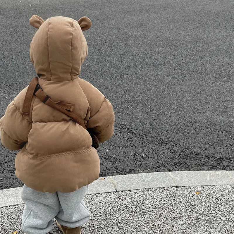 Down Coat Childrens Cotton Clothes 2024 Winter New Jackets Boys Bread Korean Style Girls Hooded H241123BDNH