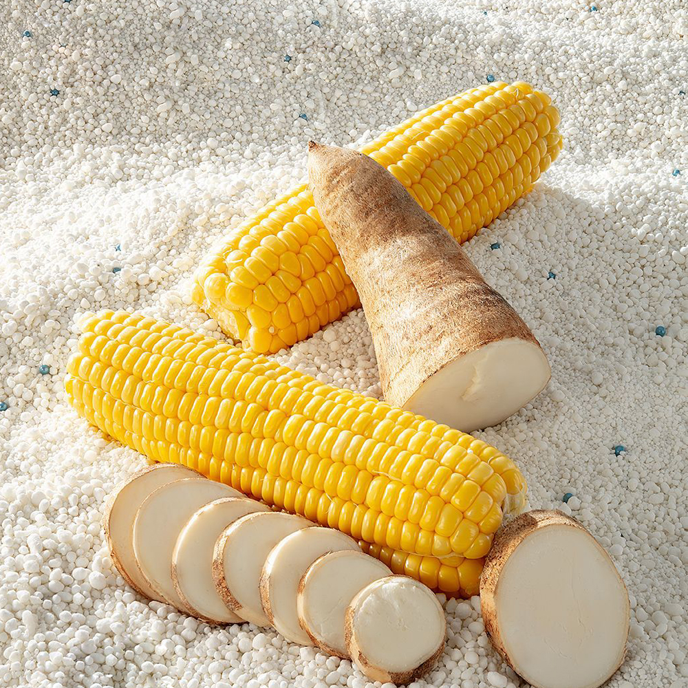 Food grade cassava starch natural cassava cat litter no additives, no dust high-end customizable cassava cat litter