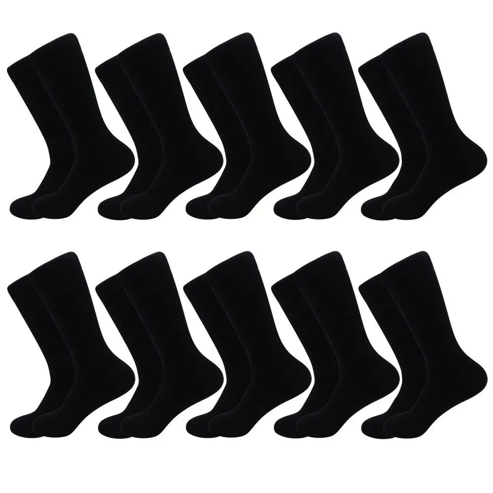 10 pairs of mens socks black cotton dress socks high-quality long autumn and winter sweat and odor resistant calf socks 241126