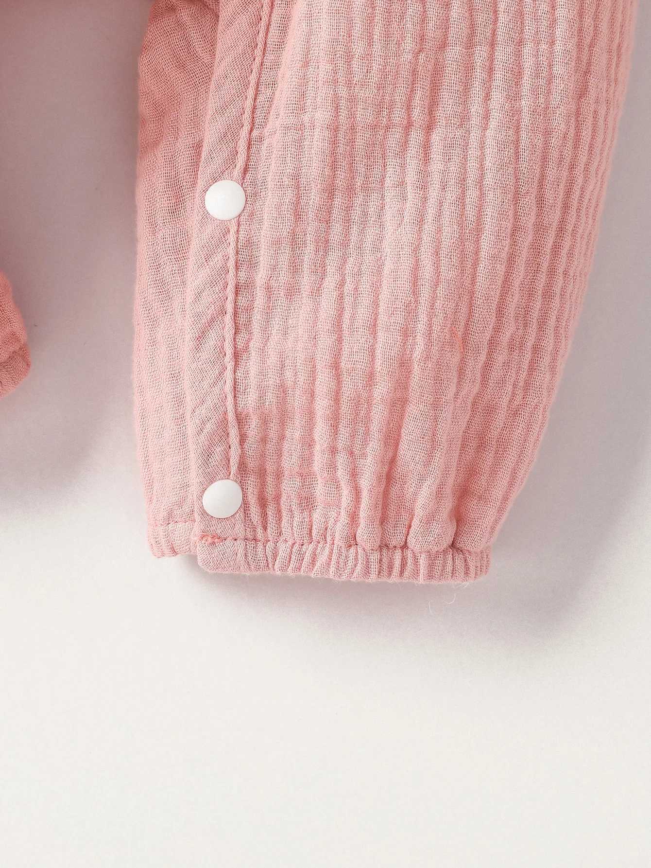 Clothing Sets Baby girl solid color simple long-sleeved Jumpsuit All Seasons Cotton Comfort Streetwear H241126