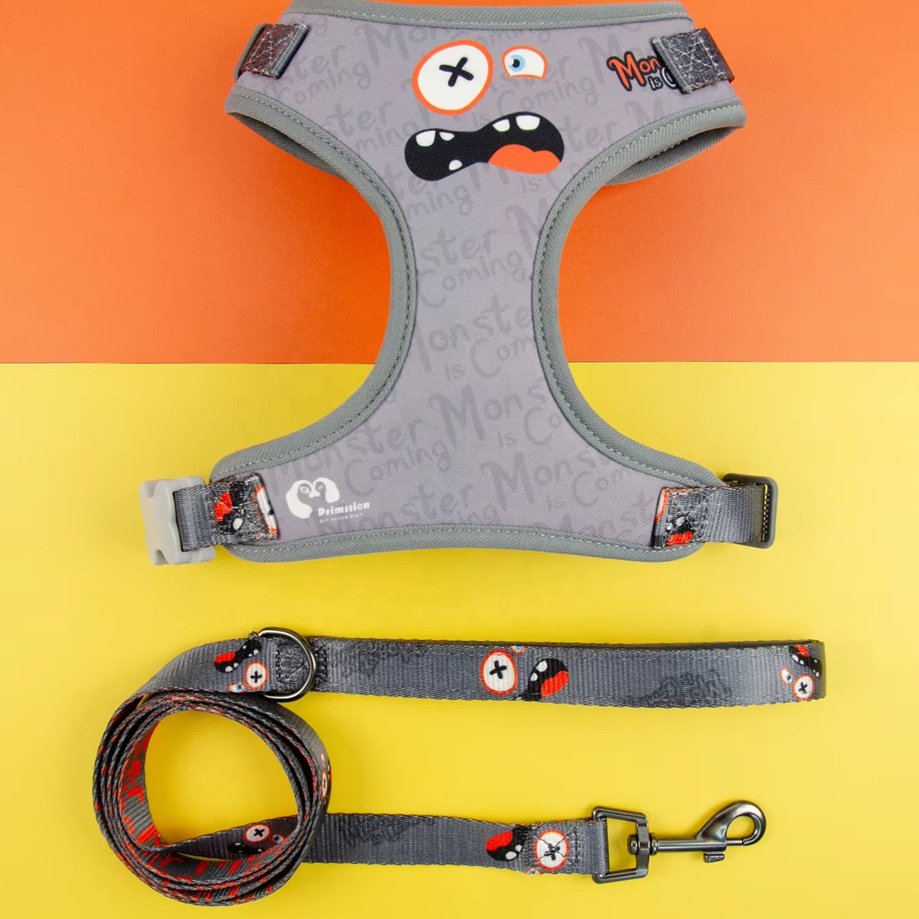 MIDEPET Pet Gear Set Pet Halloween Gift Designer Funny Monster Series With High Quality Pet Harness And Leash Set Personalized