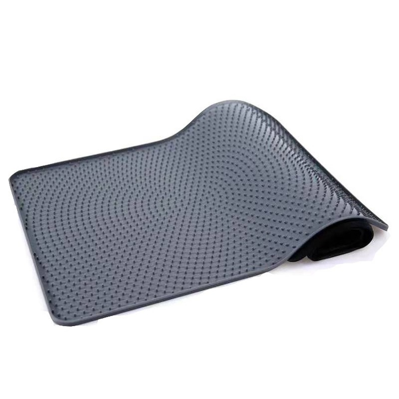 Non Slip Water Out to Floor Silicone Waterproof Food Mat 0.4inch Raised Edges Dog Cat Pet Feeding Mat