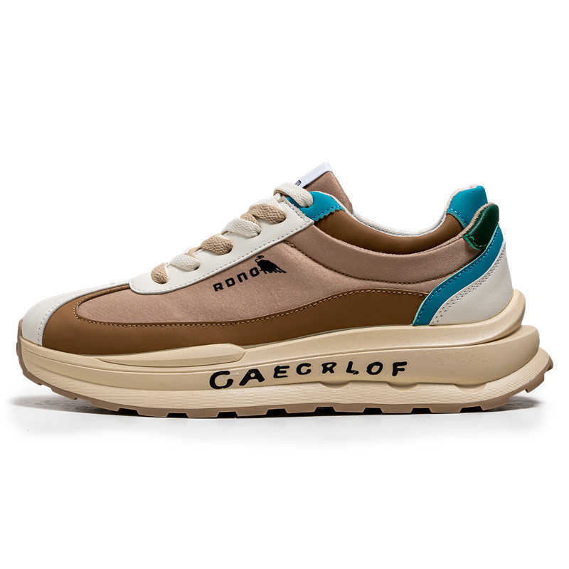 High Quality Forrest Gump Mens Shoes Spring New Leather Sports Running Trendy Mens Shoes Thick soled Tall Letter Lace Casual Shoes T241126