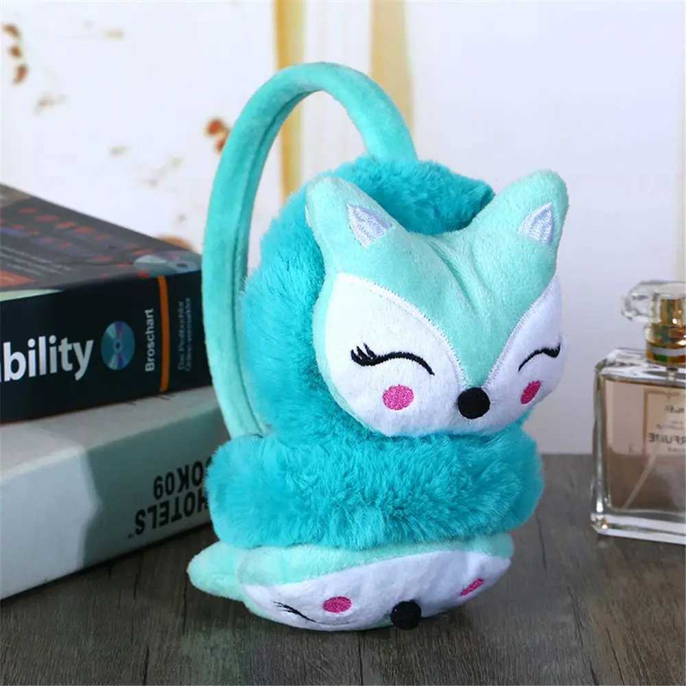 New Cartoon Fox Winter Warm Earrings Soft Plush Thick Adjustable Earrings Mens and Womens Earrings Warm Earrings W241126