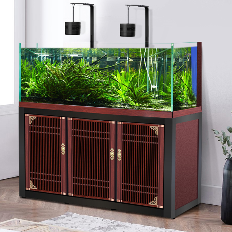 2023 new design aquarium fish tank water grass landscaping bottom filter ultra white custom home fish tank cabinet