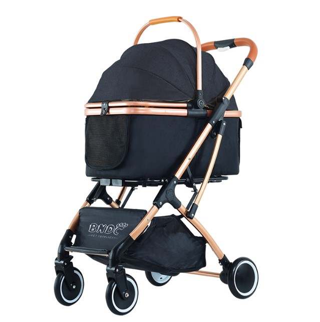 //Four wheels carrier strolling cart foldable pet dog stroller for cat and dog