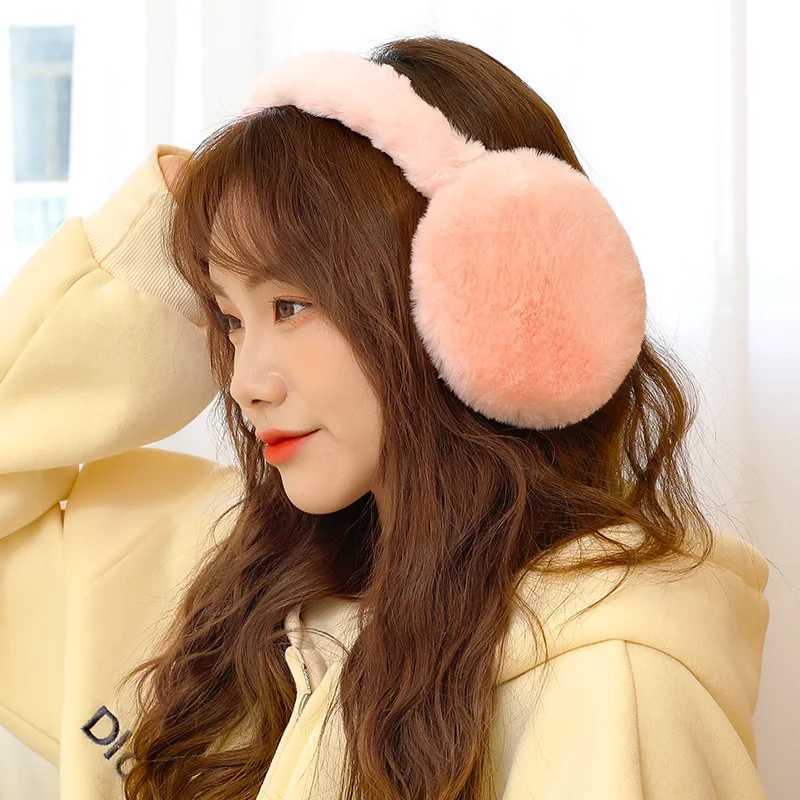 New Solid Color Soft Plush Ear Warmer Winter Warm Earmuffs Fashion Ear Cover Outdoor Cold Protection Ear-Muffs Folding EarflXJ241126