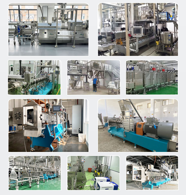 Fish feed production fabricate processing line machinery packaging mixing drying extruder extruding machinery
