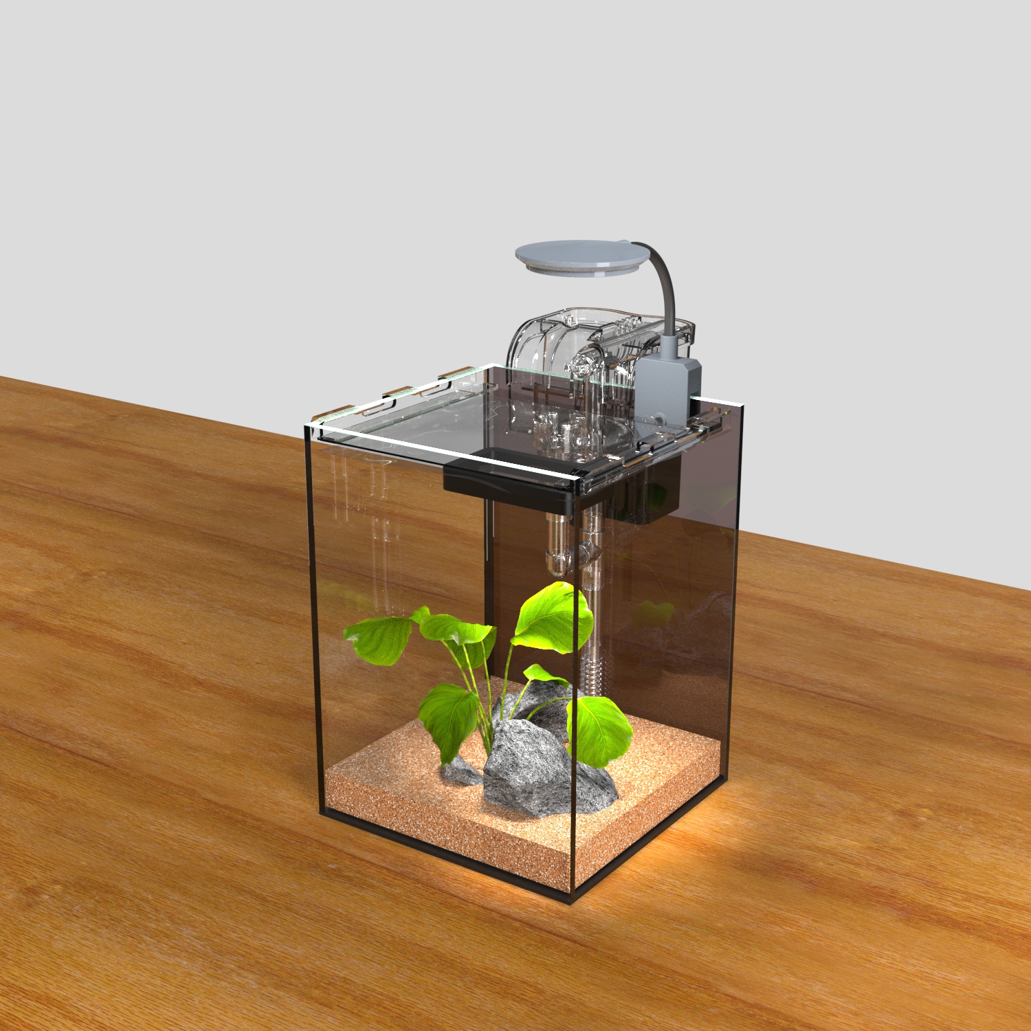 Mini Fish Tank Small Square Tank Glass Water-free Internet Celebrity Landscaping Ecological Creative Home Desktop Fish Tank