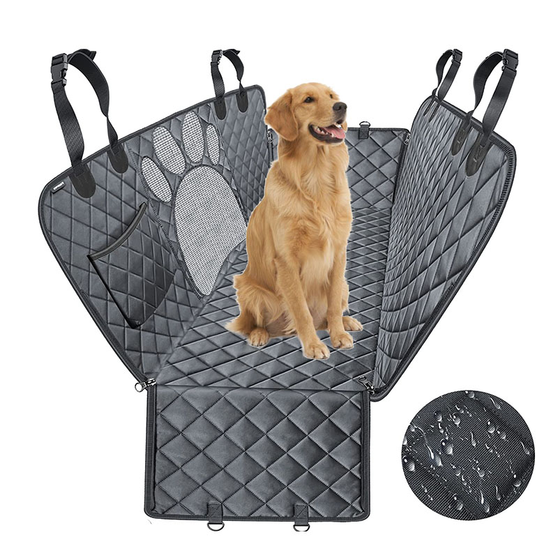 B1 Pet Collapsible Removable Waterproof Cover Carrier Bag Dog Booster Car Armrest Seat with Seatbelt PS Solid Oxford Fabric