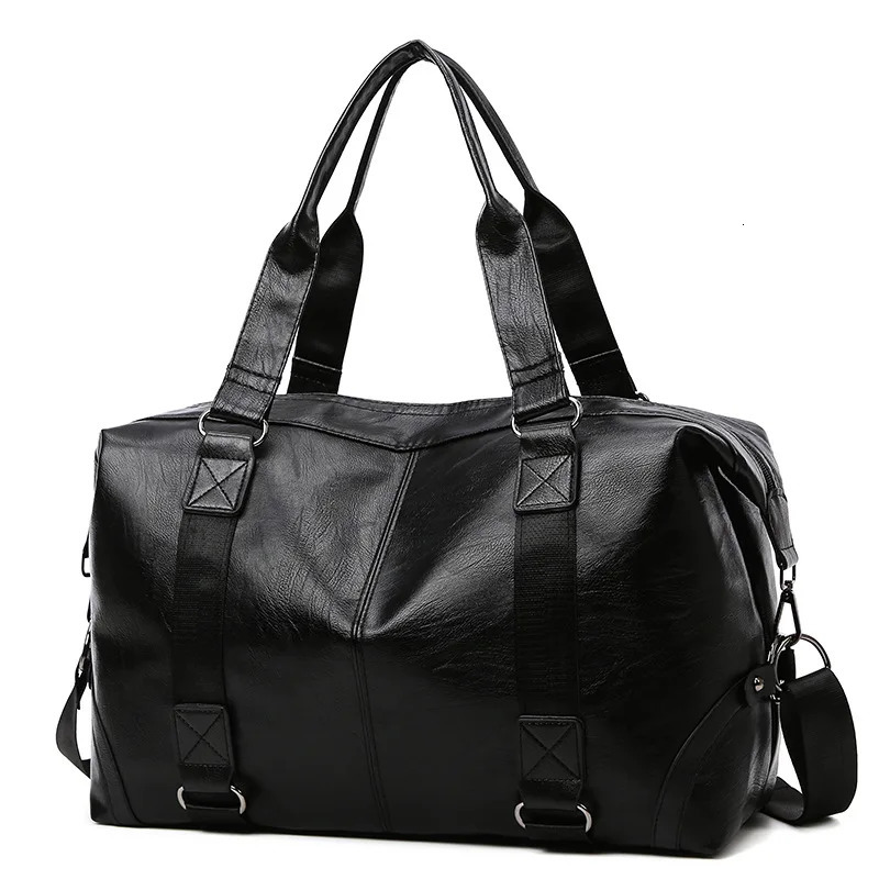 Mens Business PU Travel Handbag Soft Leather Texture Shoulder Bag Sports TrainingLarge Capacity Handheld Crossbody 241114