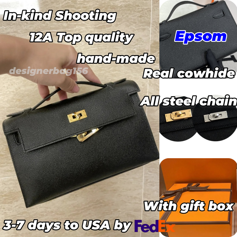 10A Retro Mirror Quality Designer bag tote Women's Crossbody Bag Handbag 22cm hand-sewn top Quality clamshell Leather Real leather classic casual bag and gift box