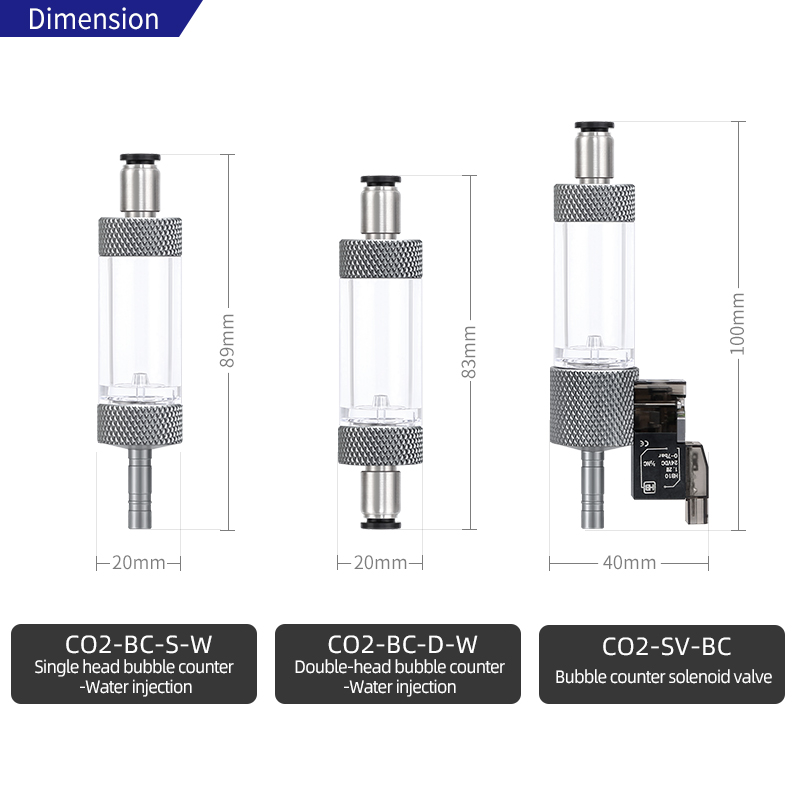 Aquarium Solenoid Valve CO2 Bubble Counter Reverse Aquarium Pressure-reducing Valve co2 regulator mu fan with Check Valve