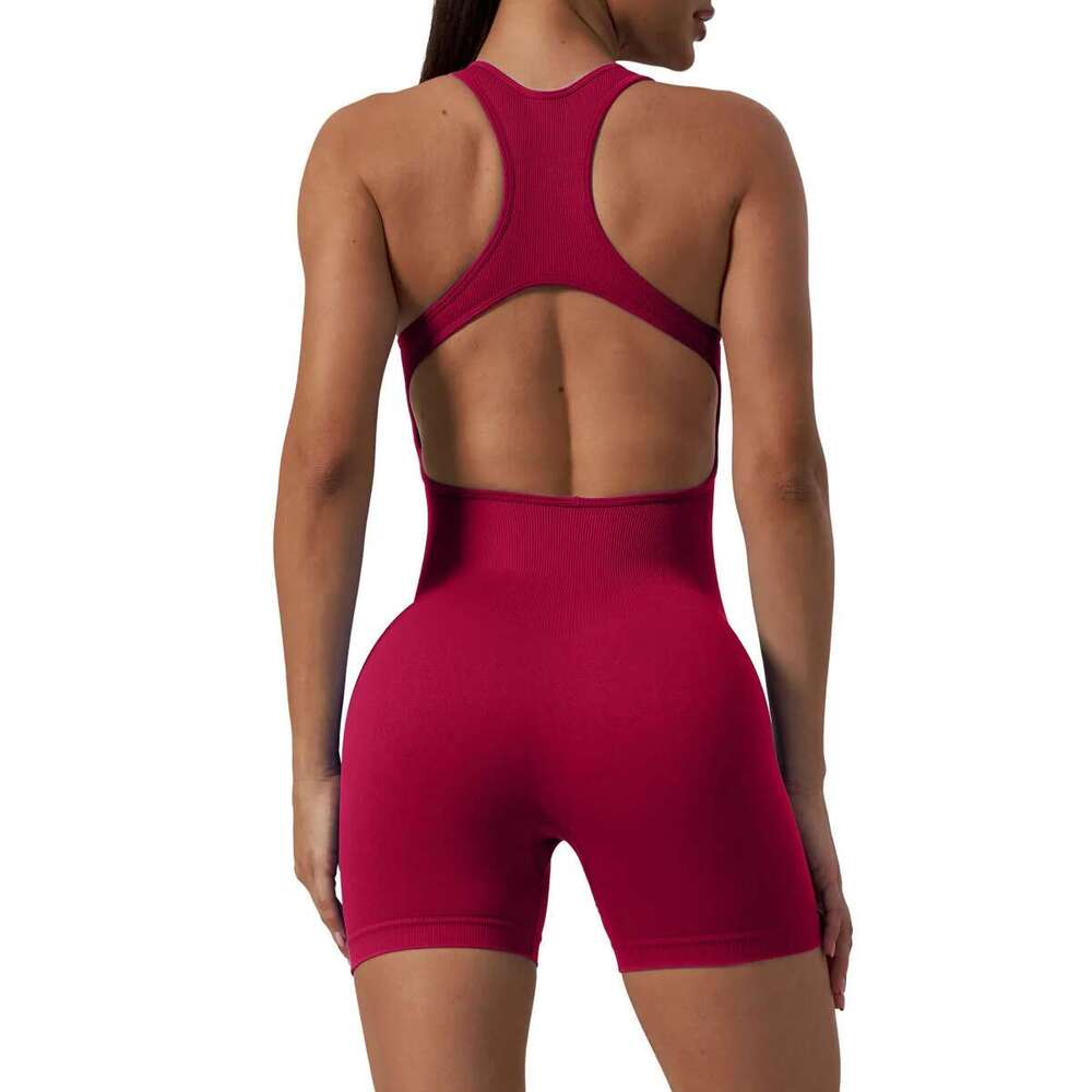 Sexy Seamless One Piece Fiess Jumpsuit Sport Active Wear Yoga Bodysuit Gym Workout Set Beauty Back Clothes For Women 2024