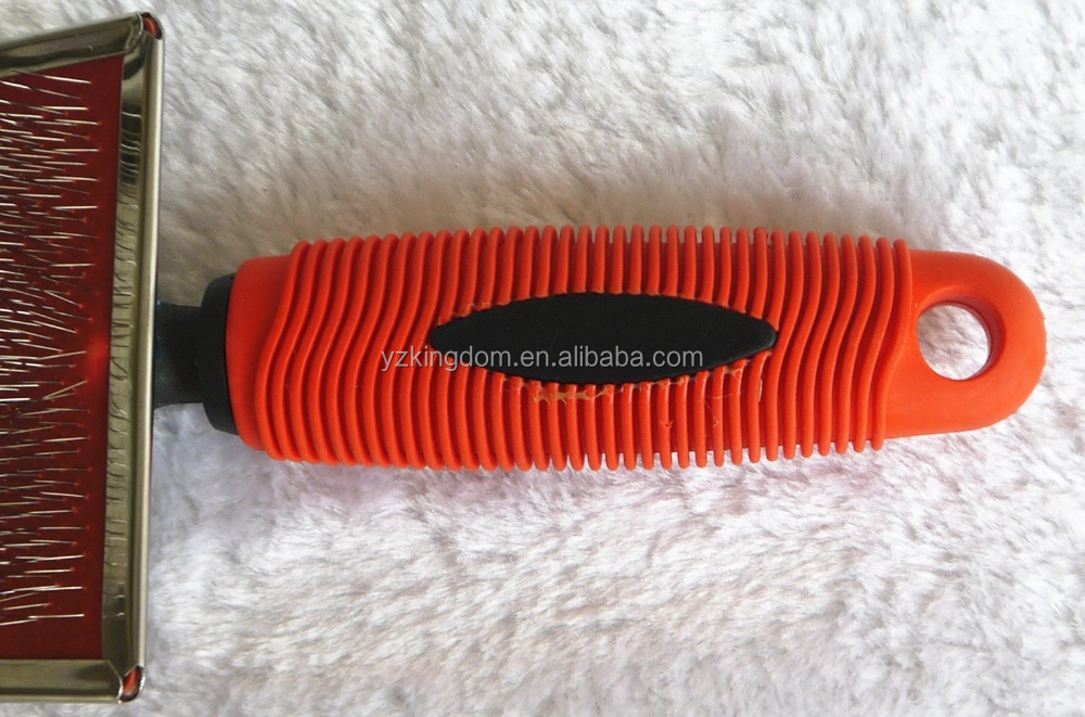 Hot Sale Soft Grip Thick Handle Pet Dog Cat Animal Puppy Soft Stainless Steel Pins Slicker Brush